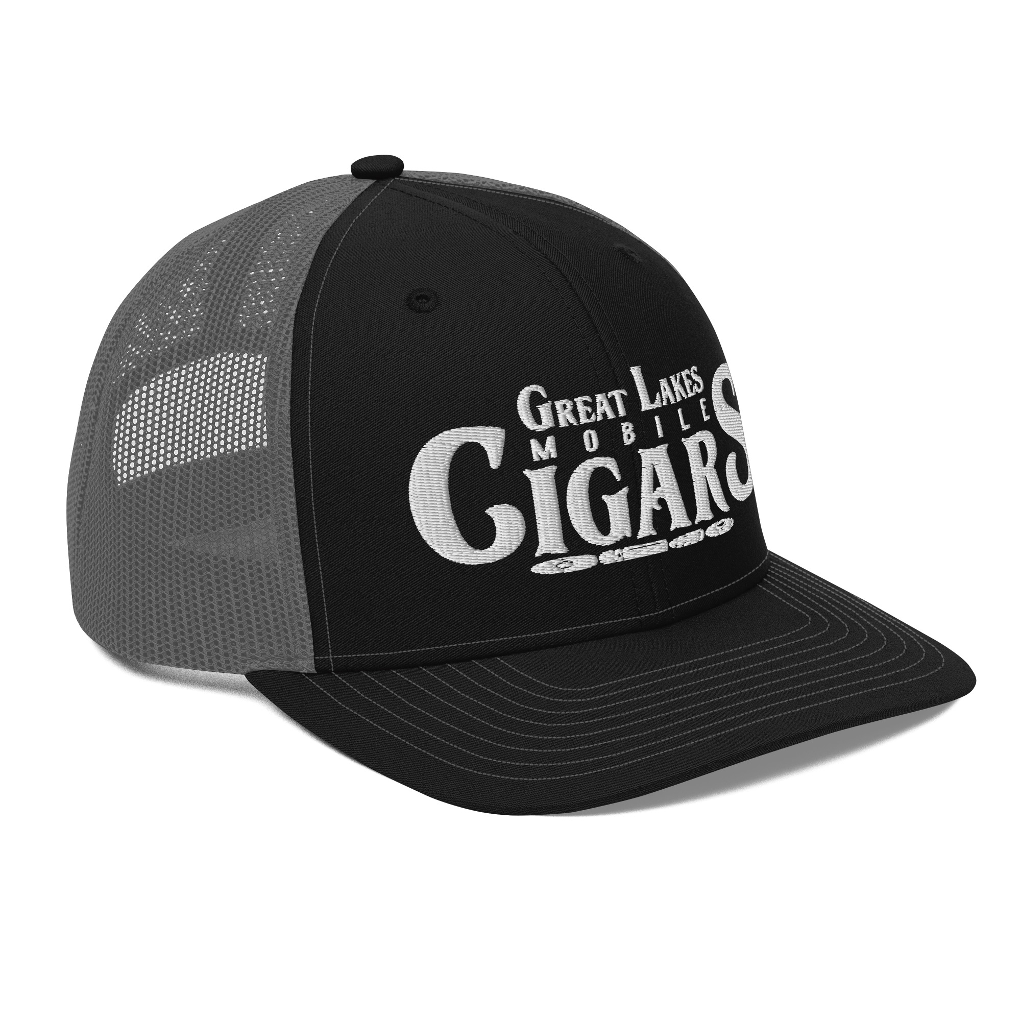 Great Lakes Mobile Cigars White Logo Richardson 112 Trucker Hat - Image 4