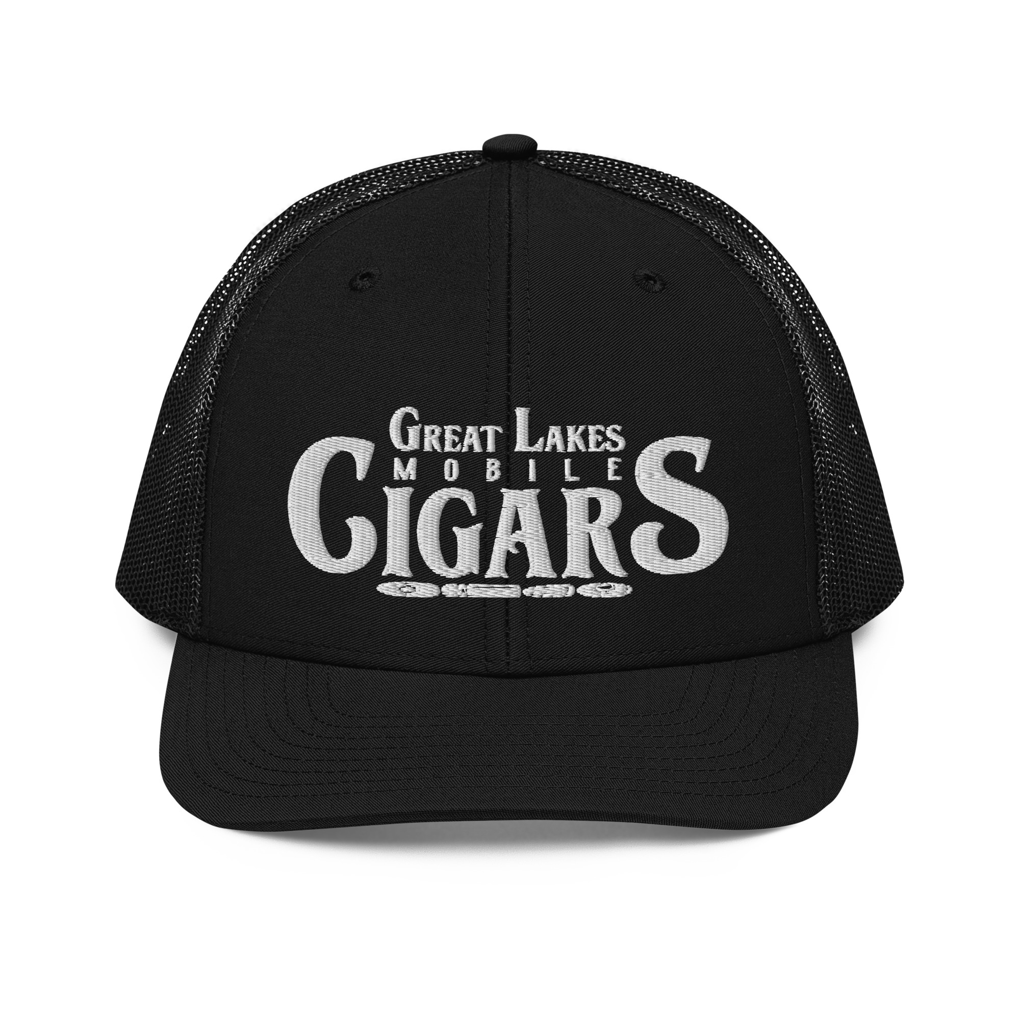 Great Lakes Mobile Cigars White Logo Richardson 112 Trucker Hat - Image 7