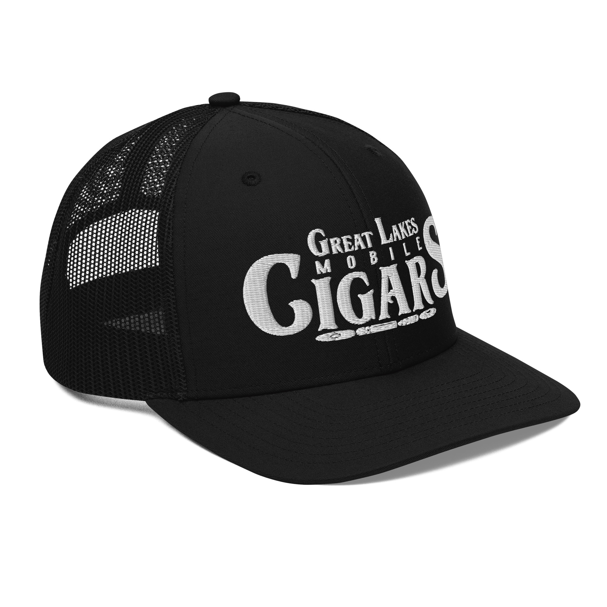 Great Lakes Mobile Cigars White Logo Richardson 112 Trucker Hat - Image 10