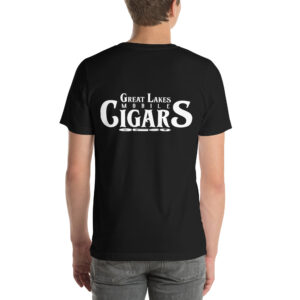 Great Lakes Mobile Cigars White Logo Back Print T-Shirt